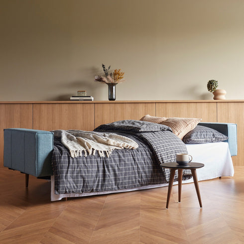 Splitback Styletto Sofa Bed / With Armrests Dark Wood